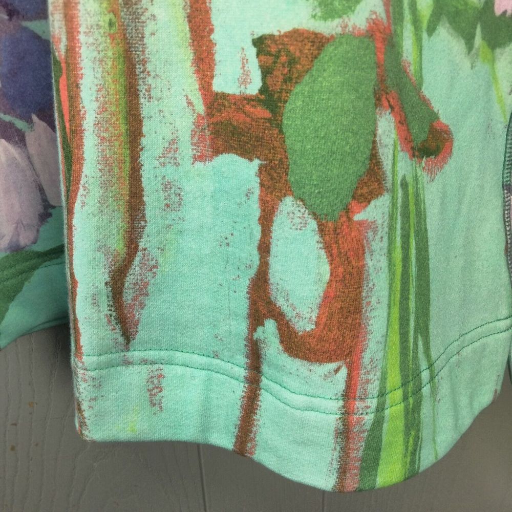 Floral Zip-Front Mint and Pink Shift Dress - Picture 4 of 11